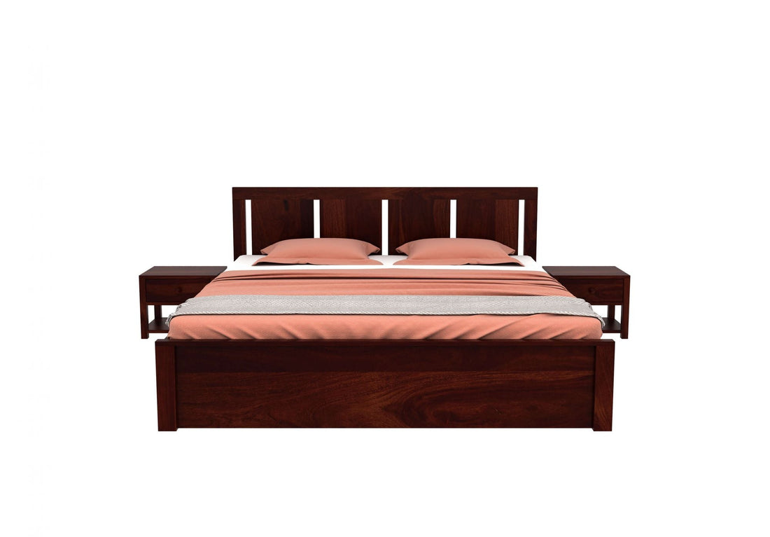 Craft D Art Sheesham Wood King Size Bed With Storage (Walnut Finish)