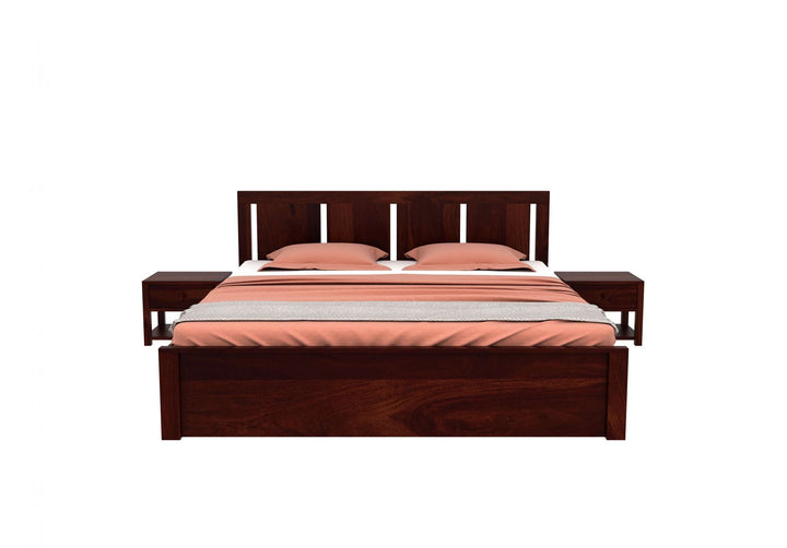 Craft D Art Sheesham Wood King Size Bed With Storage (Walnut Finish)