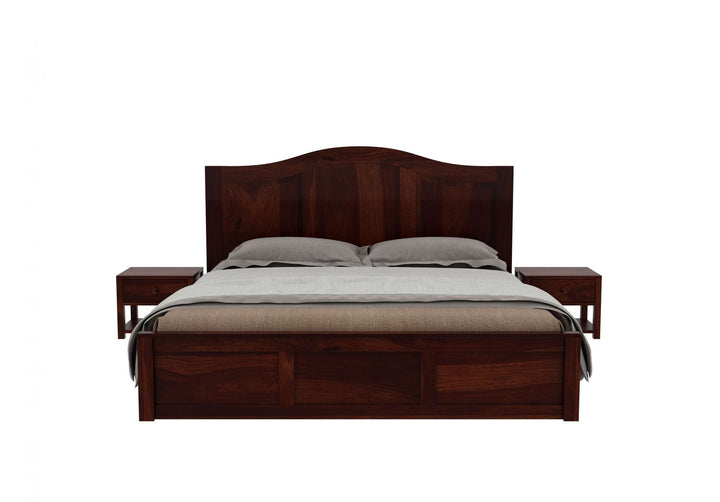Craft D Art Sheesham Wood Queen Size Bed With Storage (Walnut Finish)