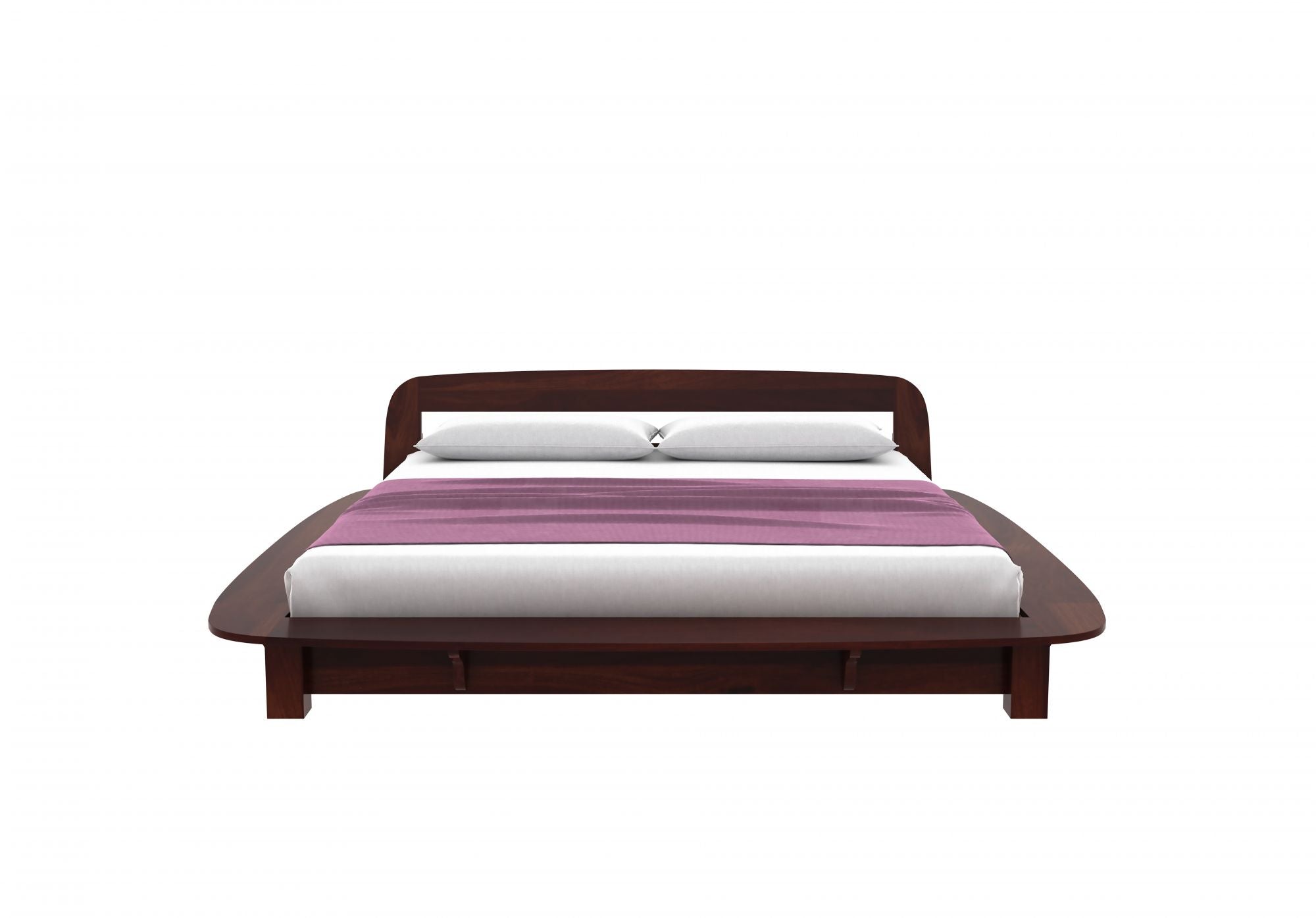 Craft D Art Sheesham Wood King Size Bed Without Storage (Walnut Finish)