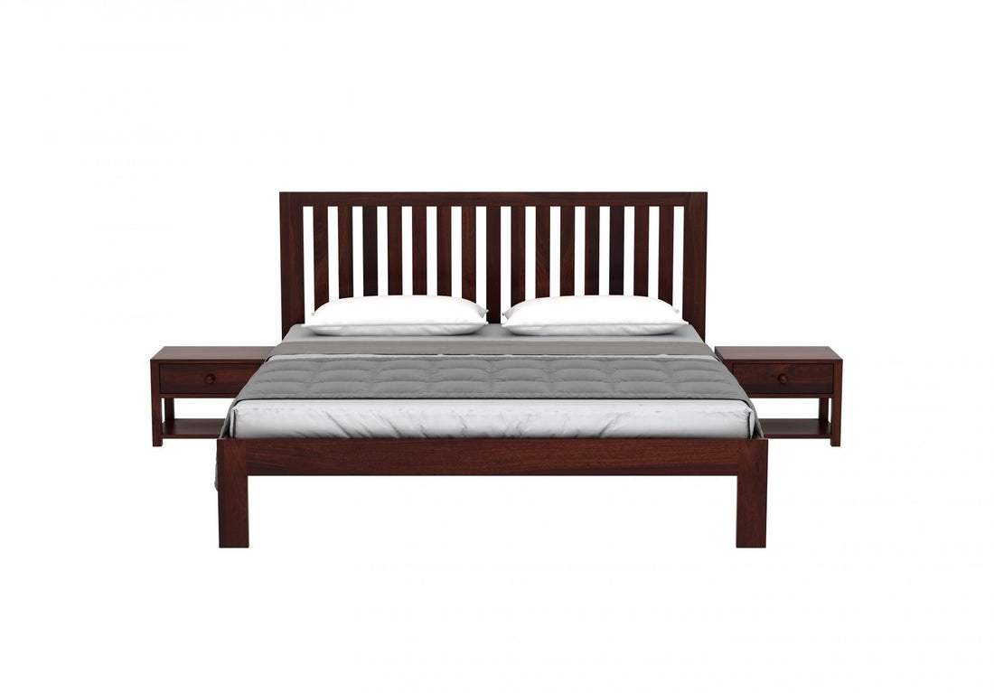 Craft D Art Sheesham Wood King Size Bed Without Storage (Walnut Finish)