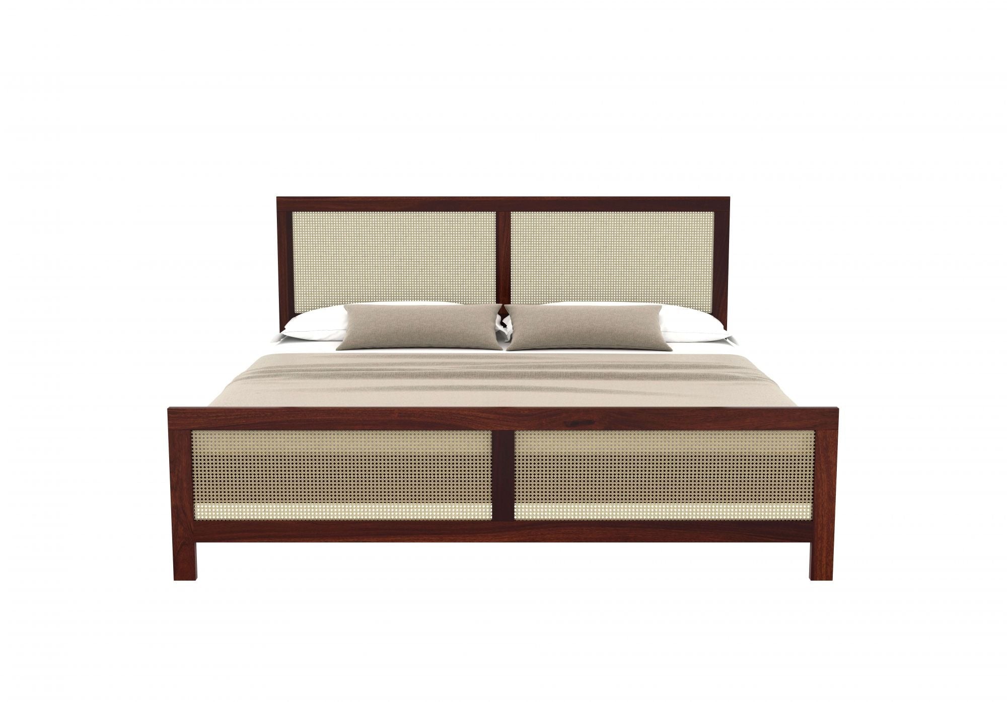 Aaryx Sheesham Wood King Size Bed Without Storage (Walnut Finish)