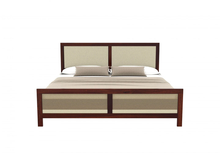 Aaryx Sheesham Wood King Size Bed Without Storage (Walnut Finish)