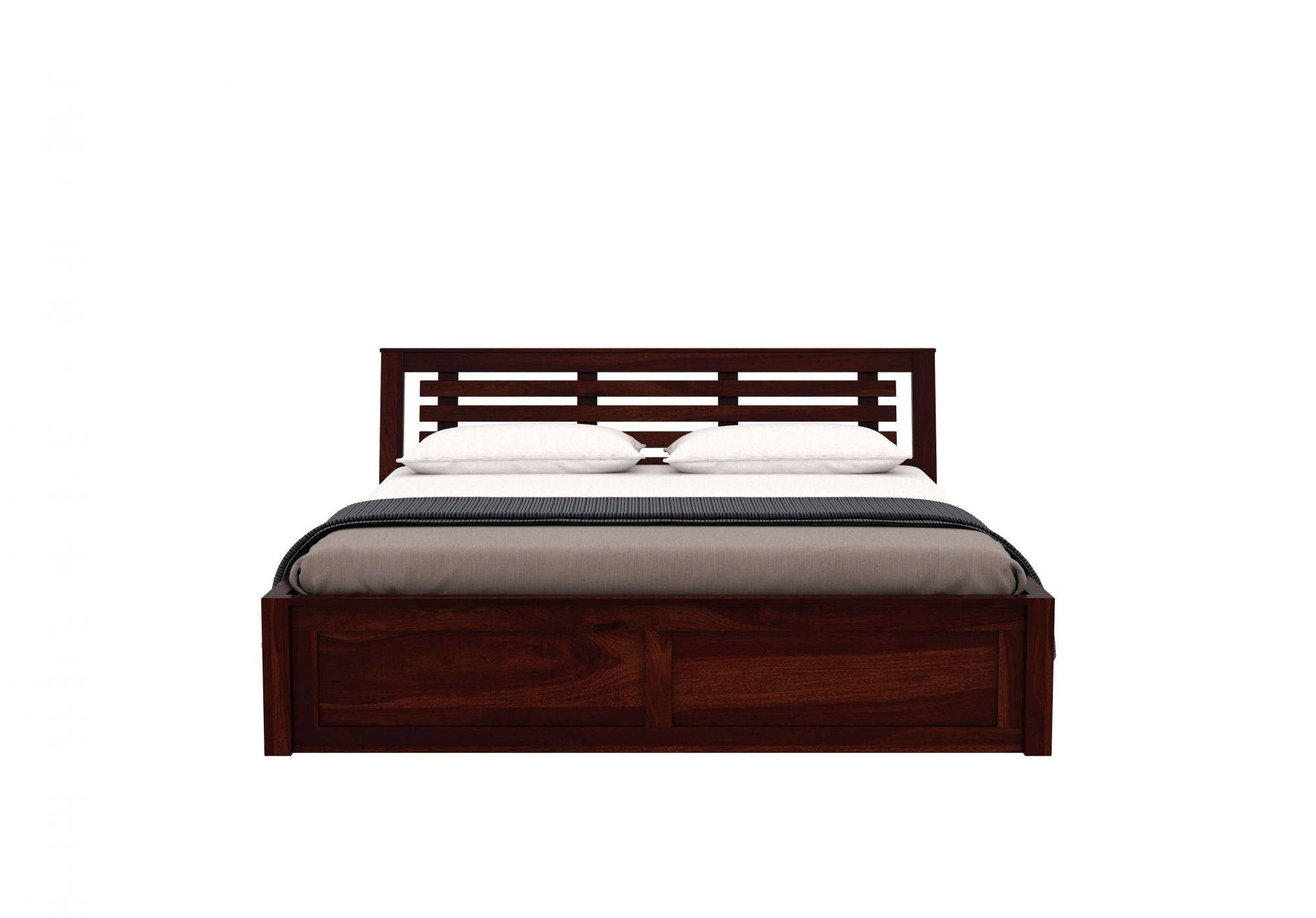 Craft D Art Sheesham Wood Queen Size Bed With Storage (Walnut Finish)