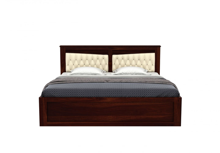 Craft D Art Sheesham Wood King Size Bed with Upholstered Headboard