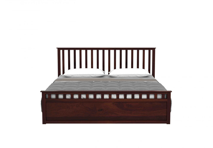 Craft D Art Sheesham Wood Queen Size Bed With Storage (Walnut Finish)