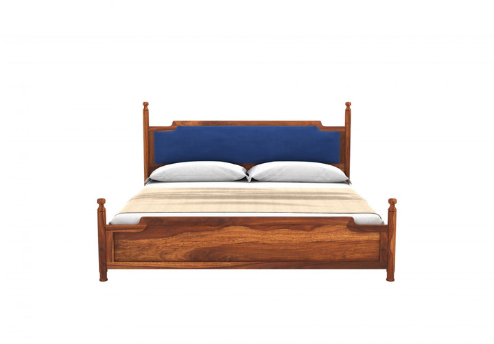 Craft D Art Sheesham Wood King Size Bed Without Storage (Honey Finish)