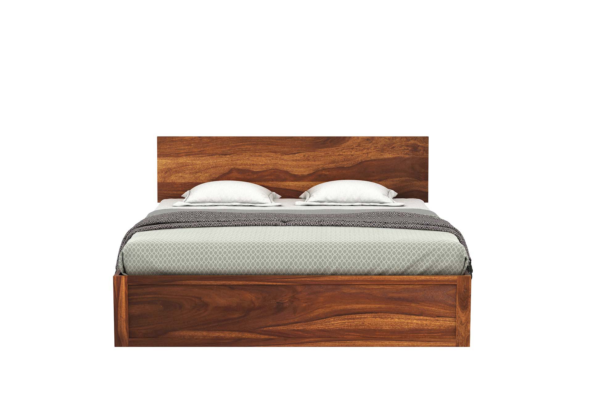 Craft D Art Sheesham Wood King Size Bed With Storage (Honey Finish)