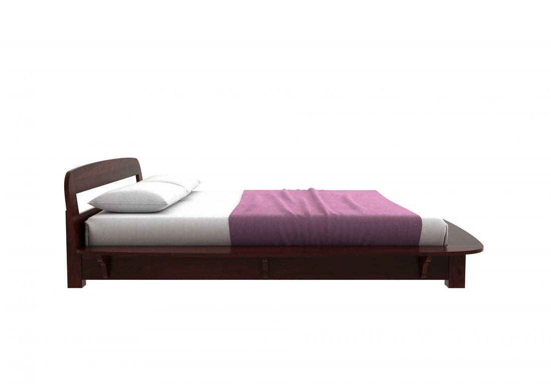 Craft D Art Sheesham Wood King Size Bed Without Storage (Walnut Finish)