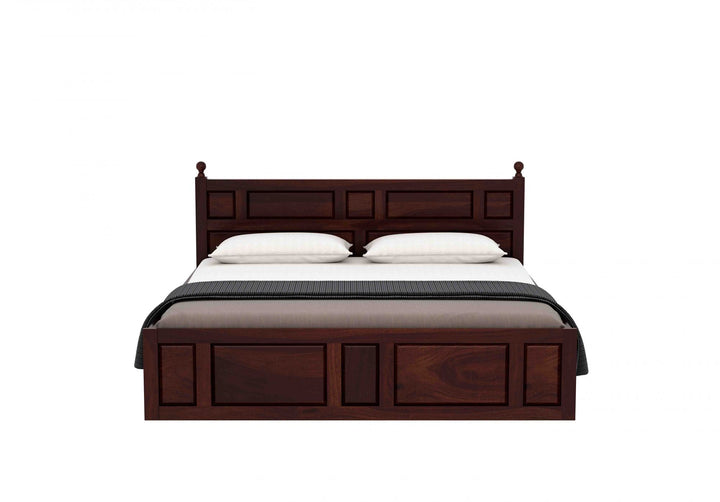 Craft D Art Sheesham Wood Queen Size Bed With Storage (Walnut Finish)