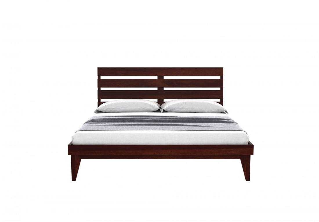 Craft D Art Sheesham Wood Queen Size Bed Without Storage (Walnut Finish)