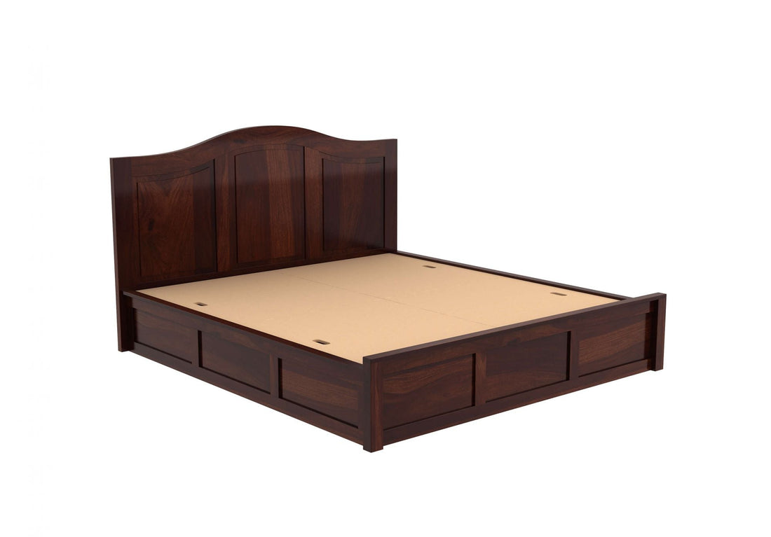 Craft D Art Sheesham Wood Queen Size Bed With Storage (Walnut Finish)