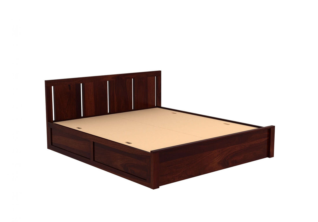 Craft D Art Sheesham Wood King Size Bed With Storage (Walnut Finish)