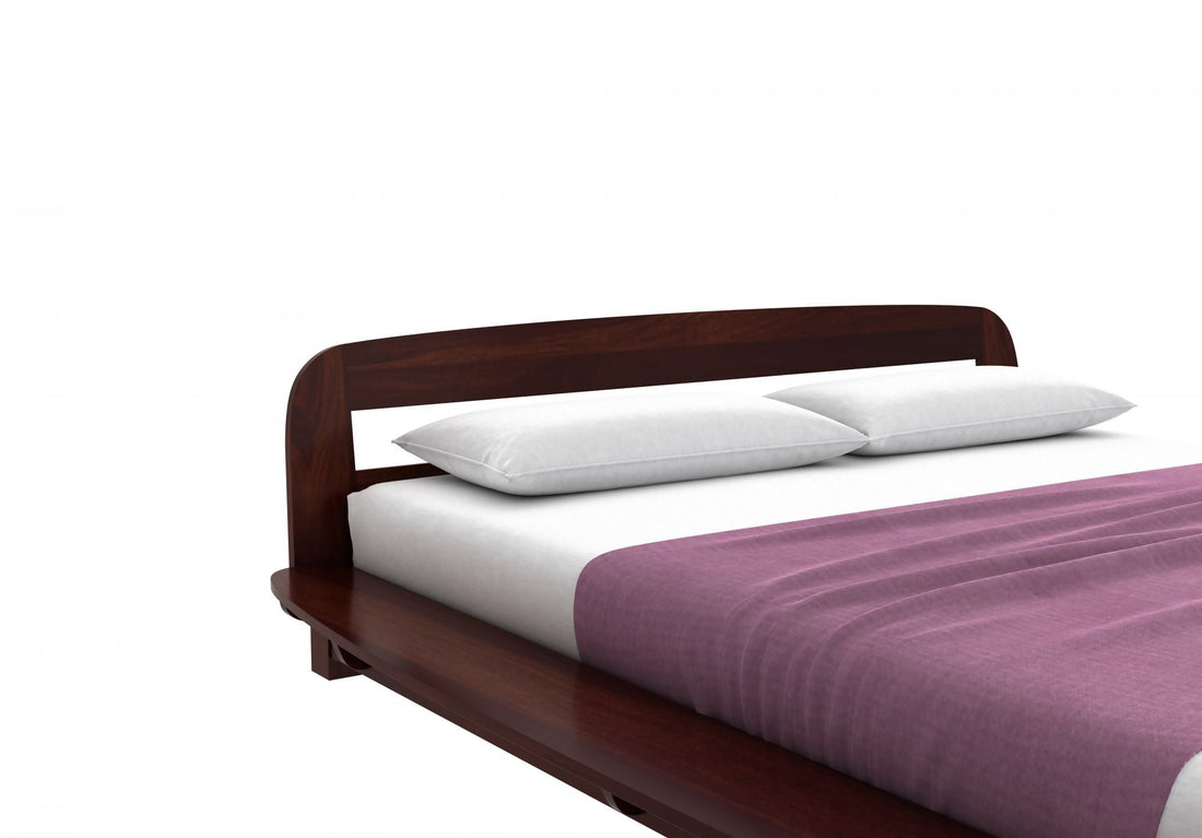 Craft D Art Sheesham Wood King Size Bed Without Storage (Walnut Finish)