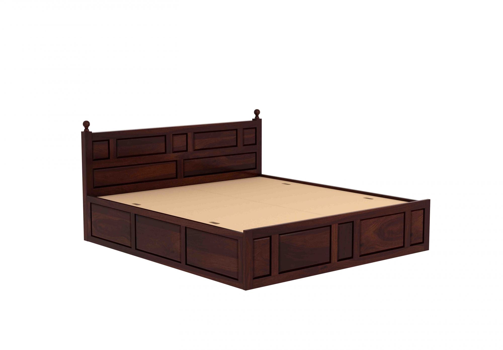 Craft D Art Sheesham Wood Queen Size Bed With Storage (Walnut Finish)