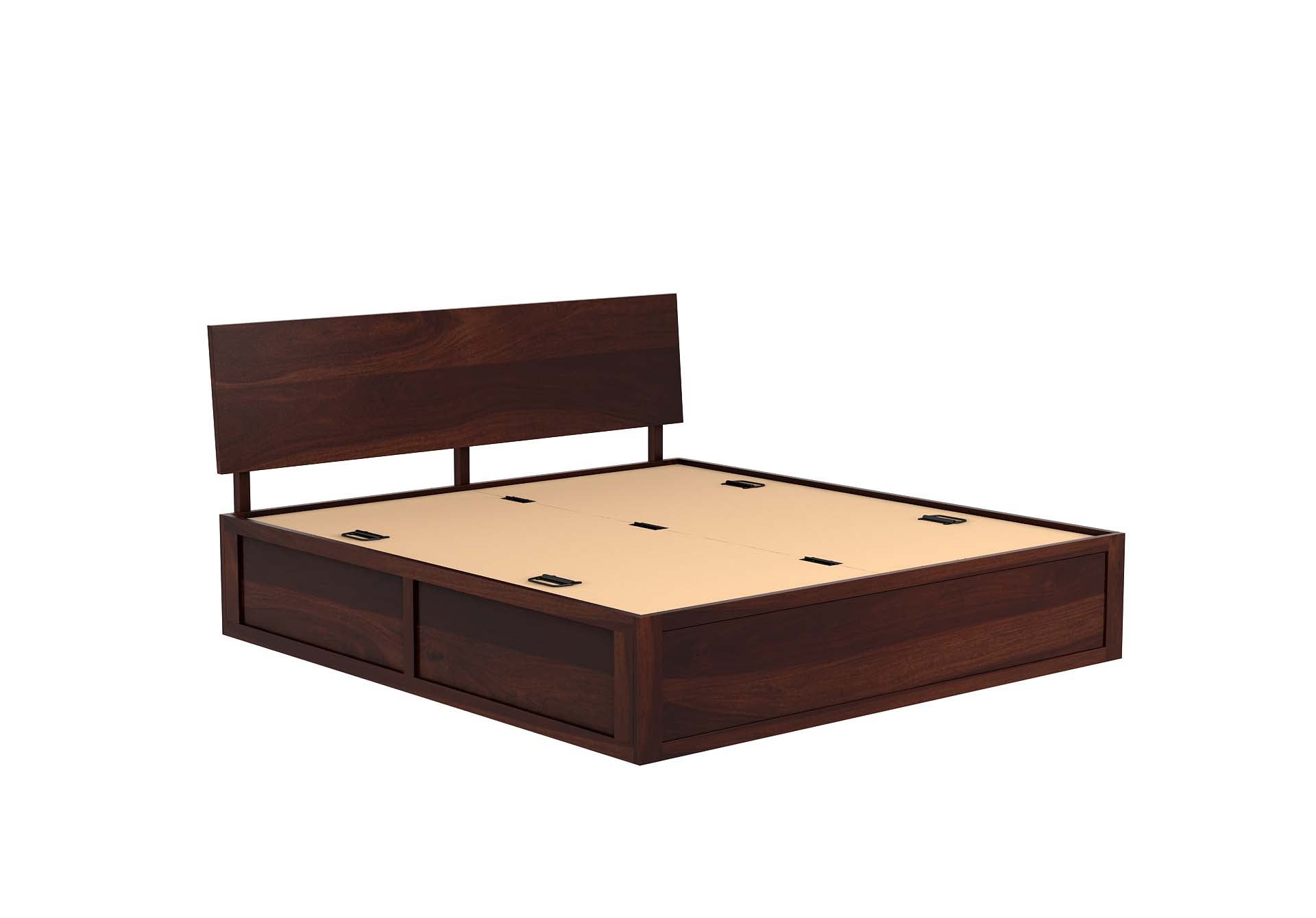 Craft D Art Sheesham Wood King Size Bed With Storage (Walnut Finish)