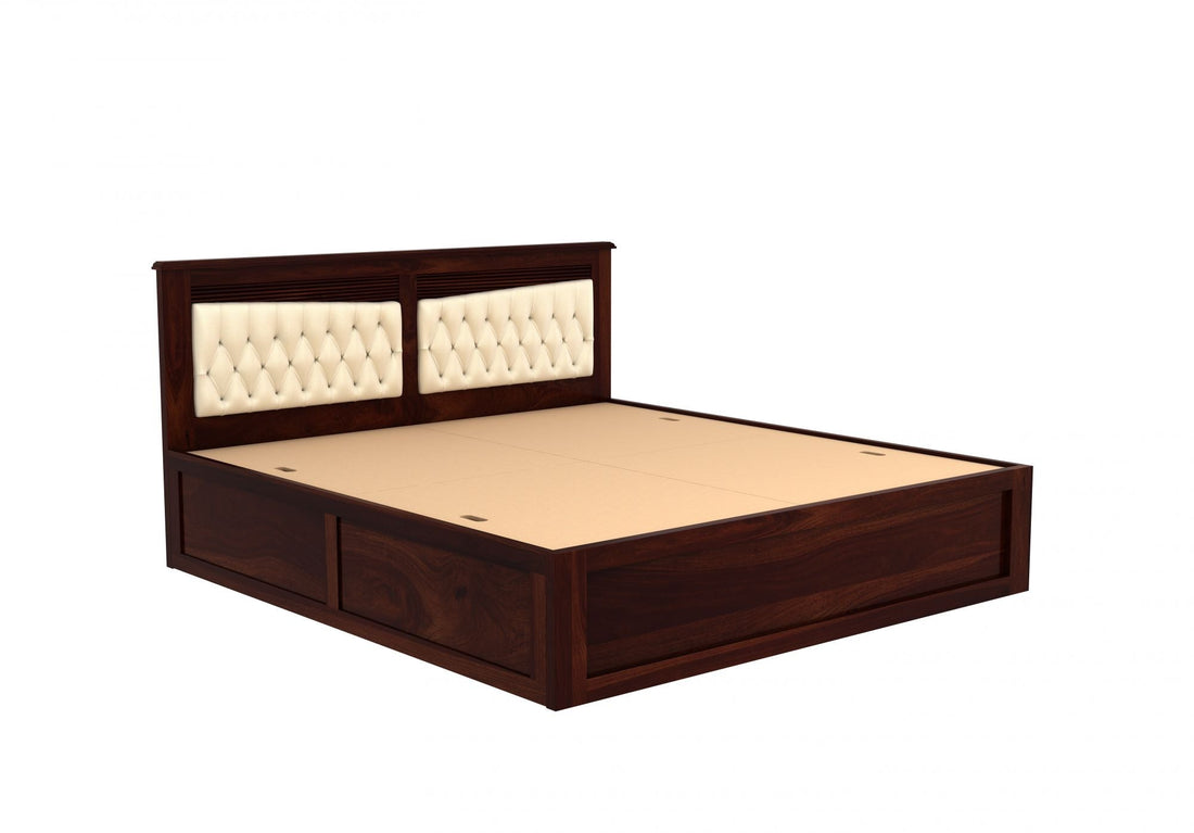 Craft D Art Sheesham Wood King Size Bed With Storage (Walnut Finish)