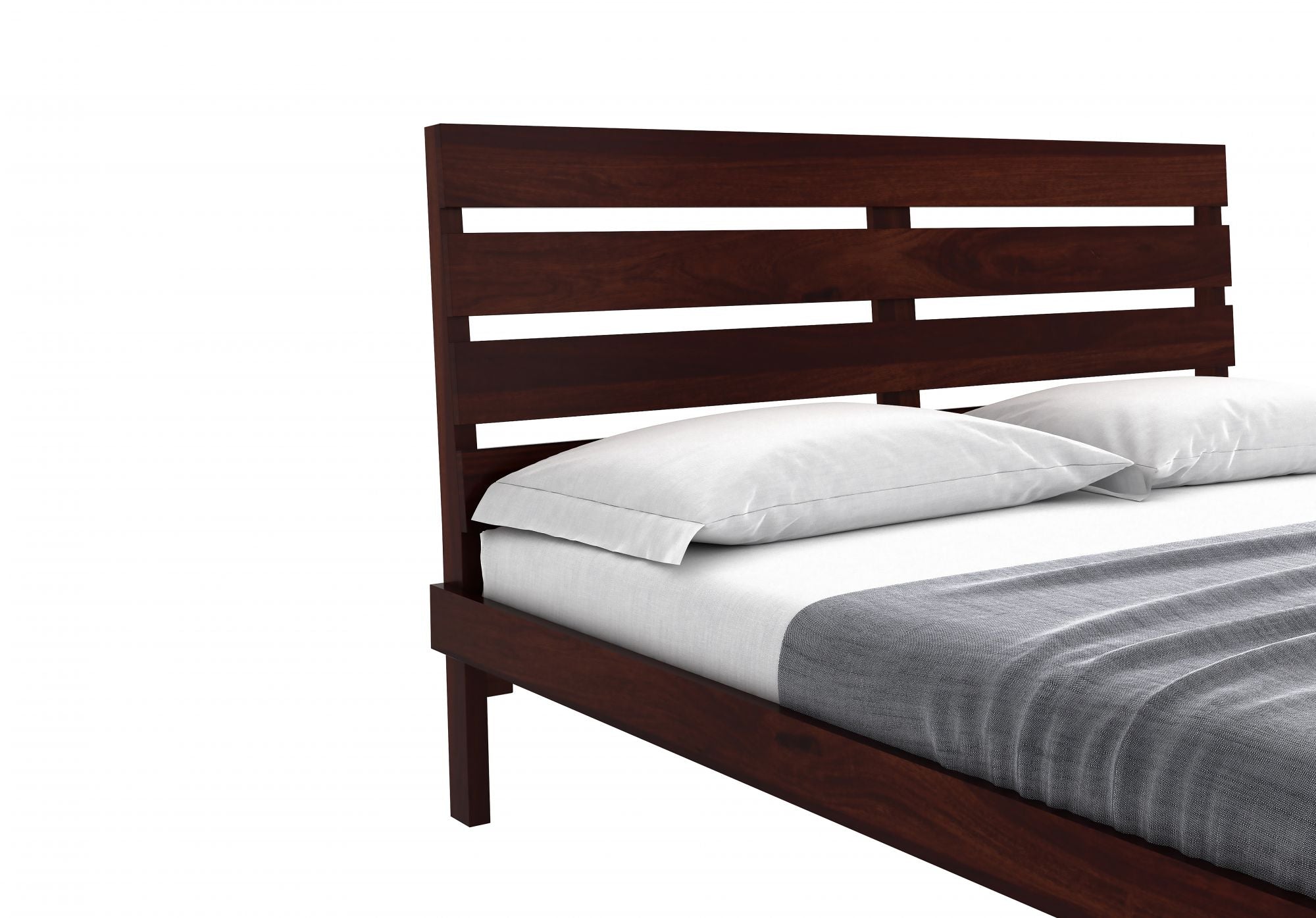 Craft D Art Sheesham Wood King Size Bed Without Storage (Walnut Finish)