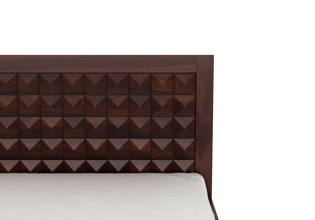 Craft D Art Sheesham Wood King Size Bed Without Storage (Walnut Finish)