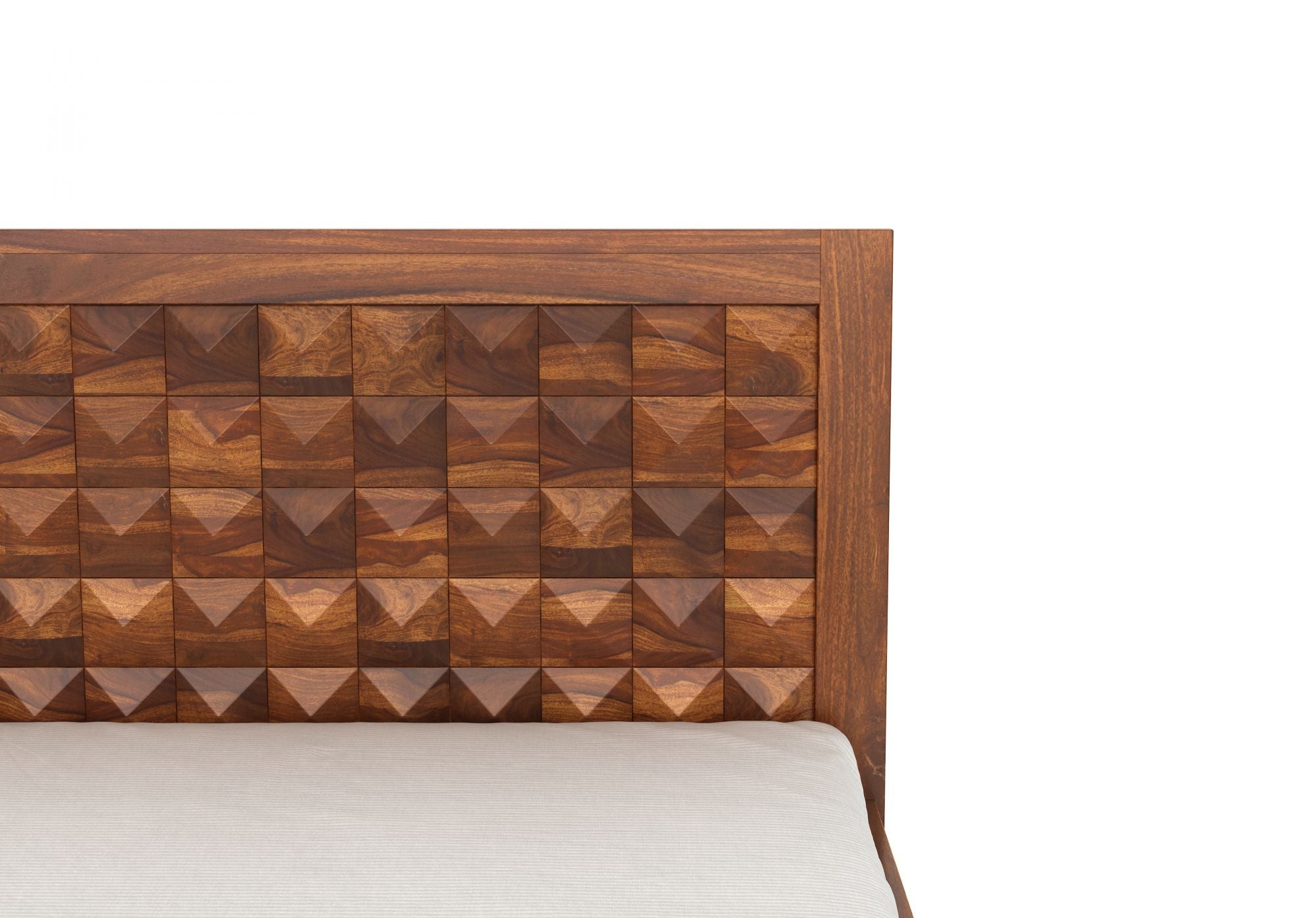 Craft D Art Sheesham Wood King Size Bed Without Storage (Honey Finish)