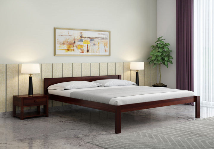 Craft D Art Sheesham Wood King Size Bed Without Storage (Walnut Finish)