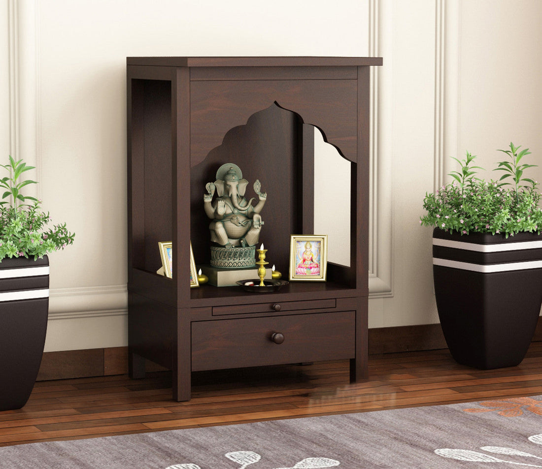 Frendelis Sheesham Wood Home Temple (Honey Finish)