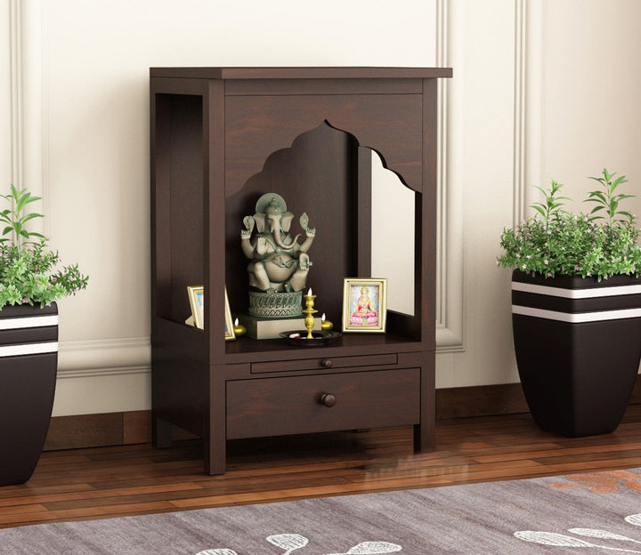 Frendelis Sheesham Wood Home Temple (Honey Finish)