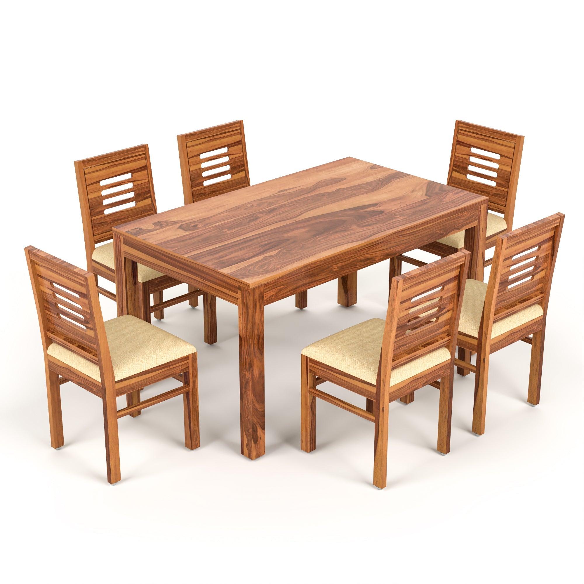 Craft D Art Sheesham Wood Dining Set 6 Seater (Honey Finish)