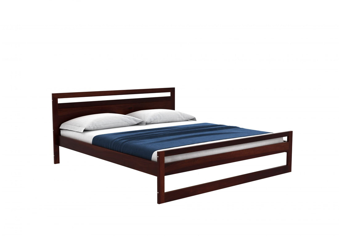 Oraxen Sheesham Wood King Size Bed Without Storage (Walnut Finish)