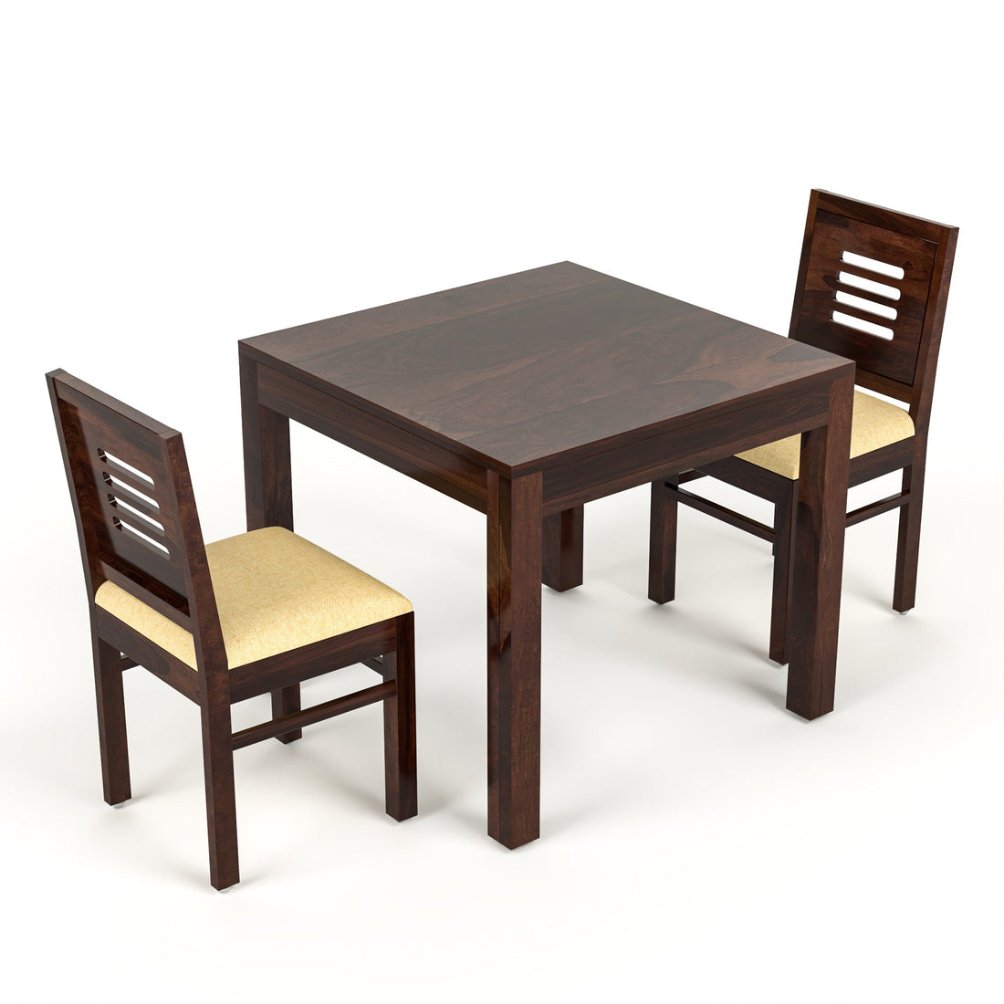 Craft D Art Sheesham Wood 2 Seater Dining Table Set (Walnut Finish)