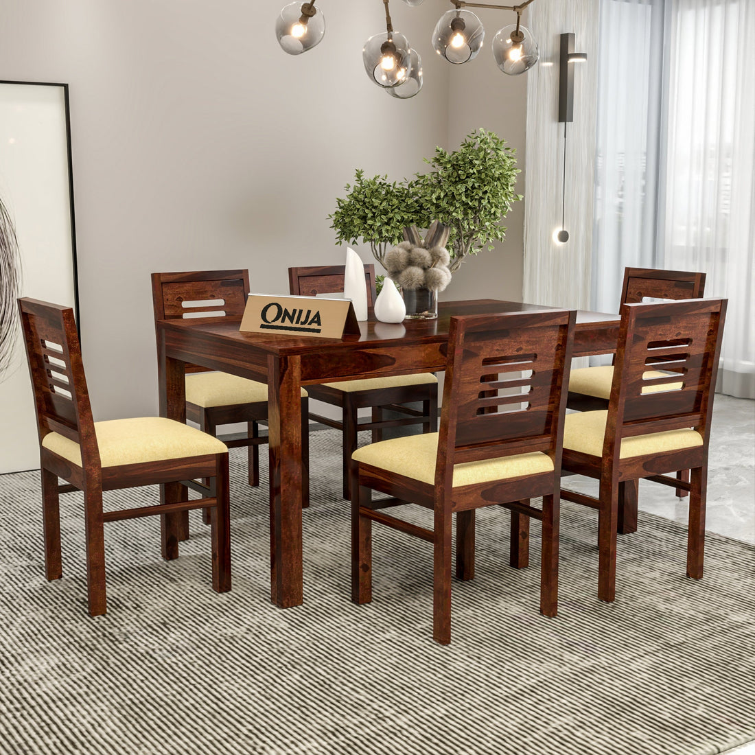 Craft D Art Sheesham Wood 6 Seater Dining Table Set