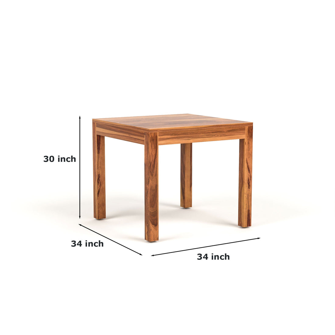 Craft D Art Sheesham Wood 4 Seater Dining Table Set (Honey Finish)