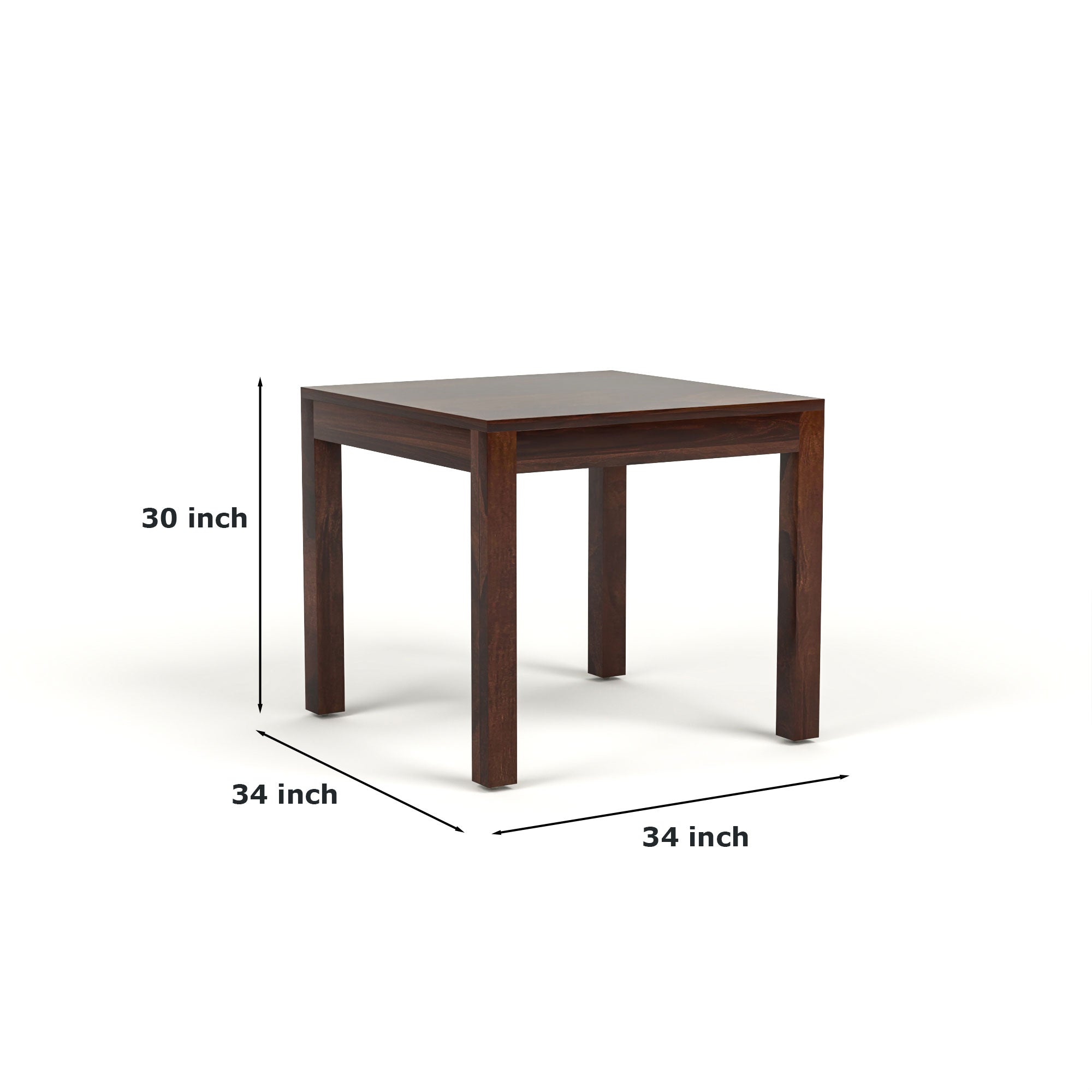 Craft D Art Sheesham Wood 4 Seater Dining Table Set (Walnut Finish)