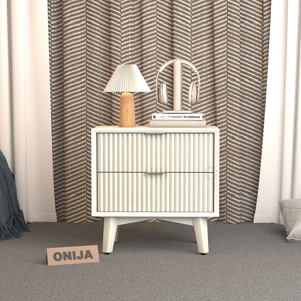 Craft D Art HDMR Premium Wood Bedside Table (White)