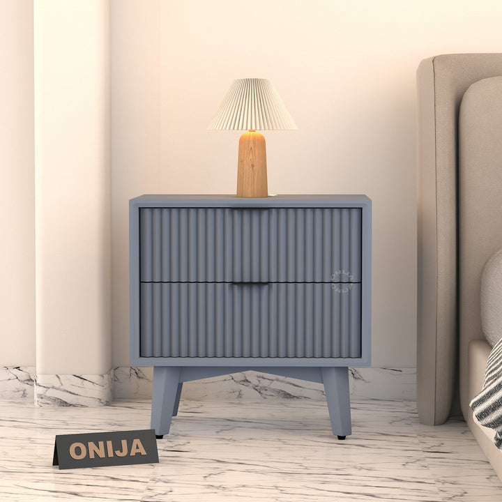 Craft D Art HDMR Premium Wood Bedside Table (Slate Blue)