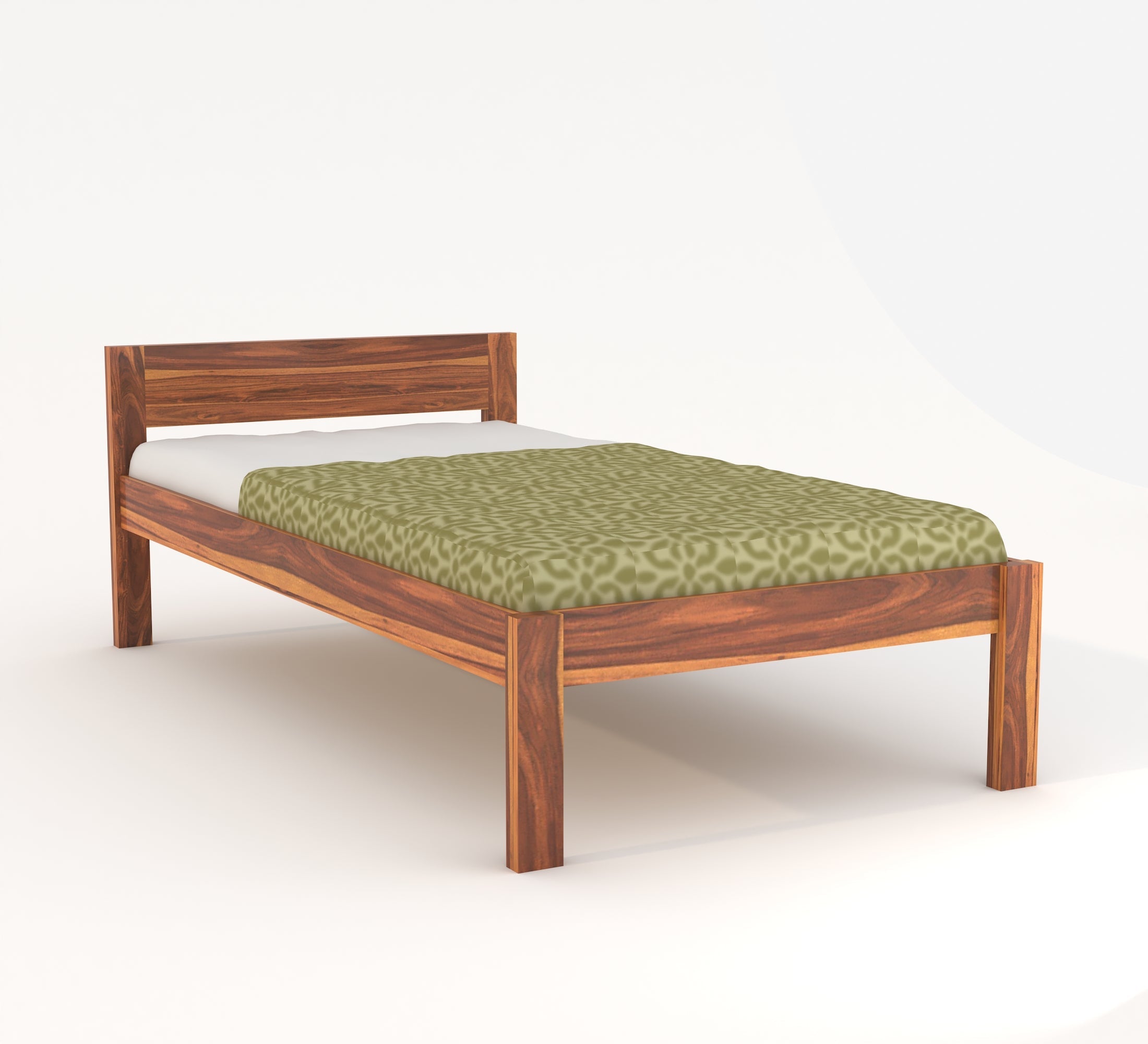Craft D Art Sheesham Wood Single Bed Without Storage (Honey Finish)