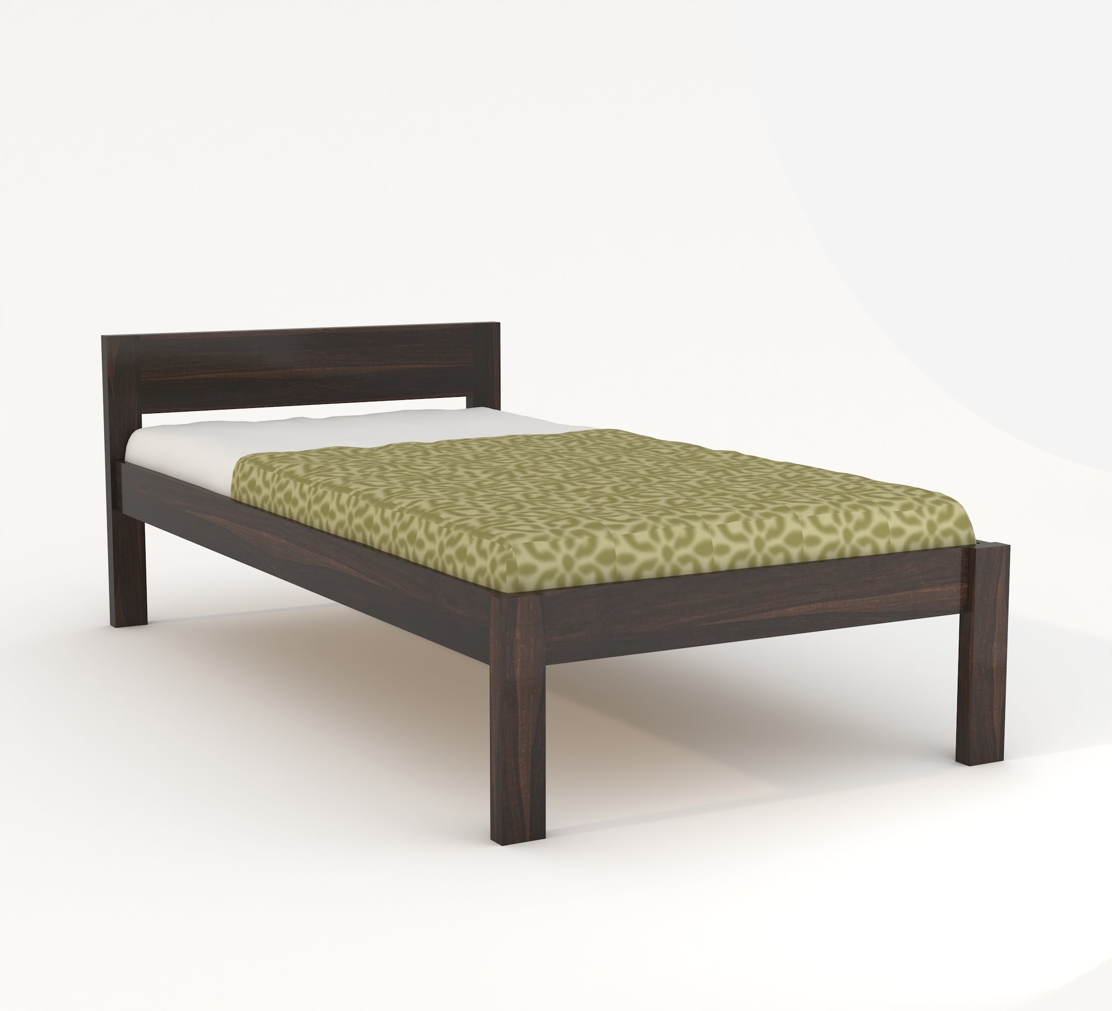 Craft D Art Sheesham Wood Single Bed Without Storage (Walnut Finish)