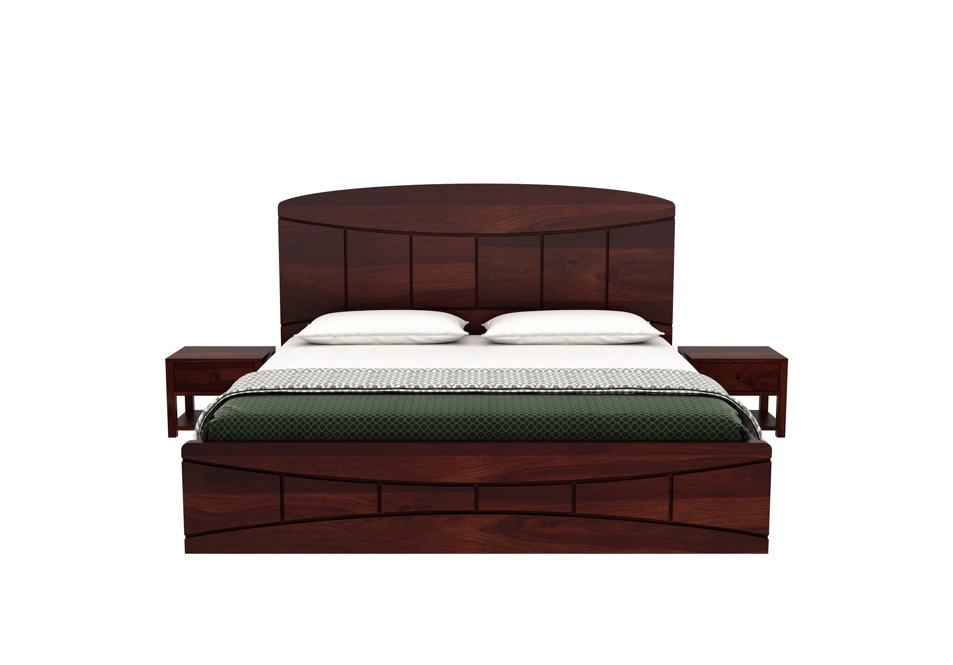 Craft D Art Sheesham Wood Queen Size Bed With Storage (Walnut Finish)