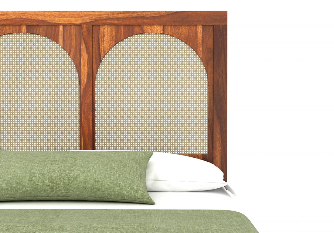 Craft D Art Sheesham Wood King Size Bed Without Storage (Honey Finish)