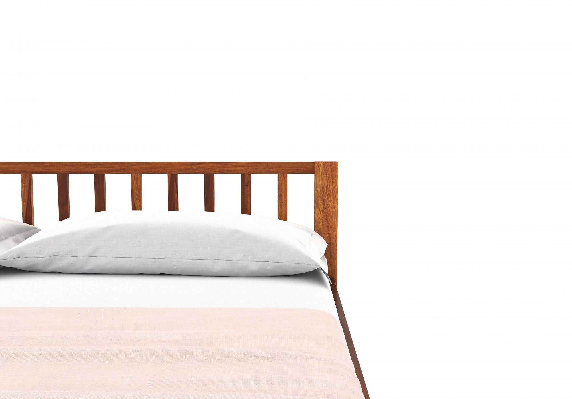 Craft D Art Sheesham Wood Queen Size Bed Without Storage (Honey Finish)