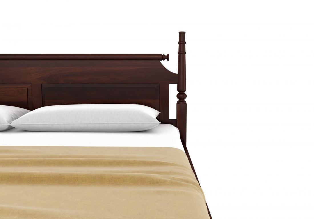 Craft D Art Sheesham Wood King Size Bed Without Storage (Walnut Finish)