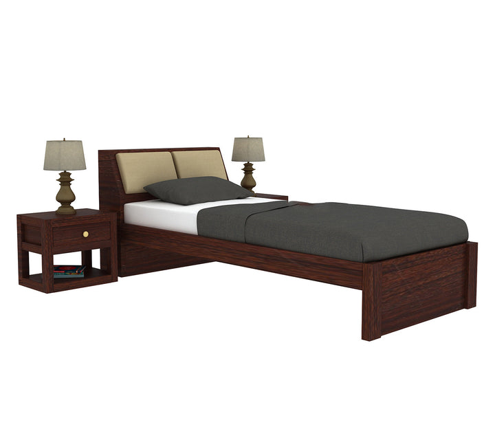 Craft D Art Sheesham Wood Single Bed Without Storage (Walnut Finish)