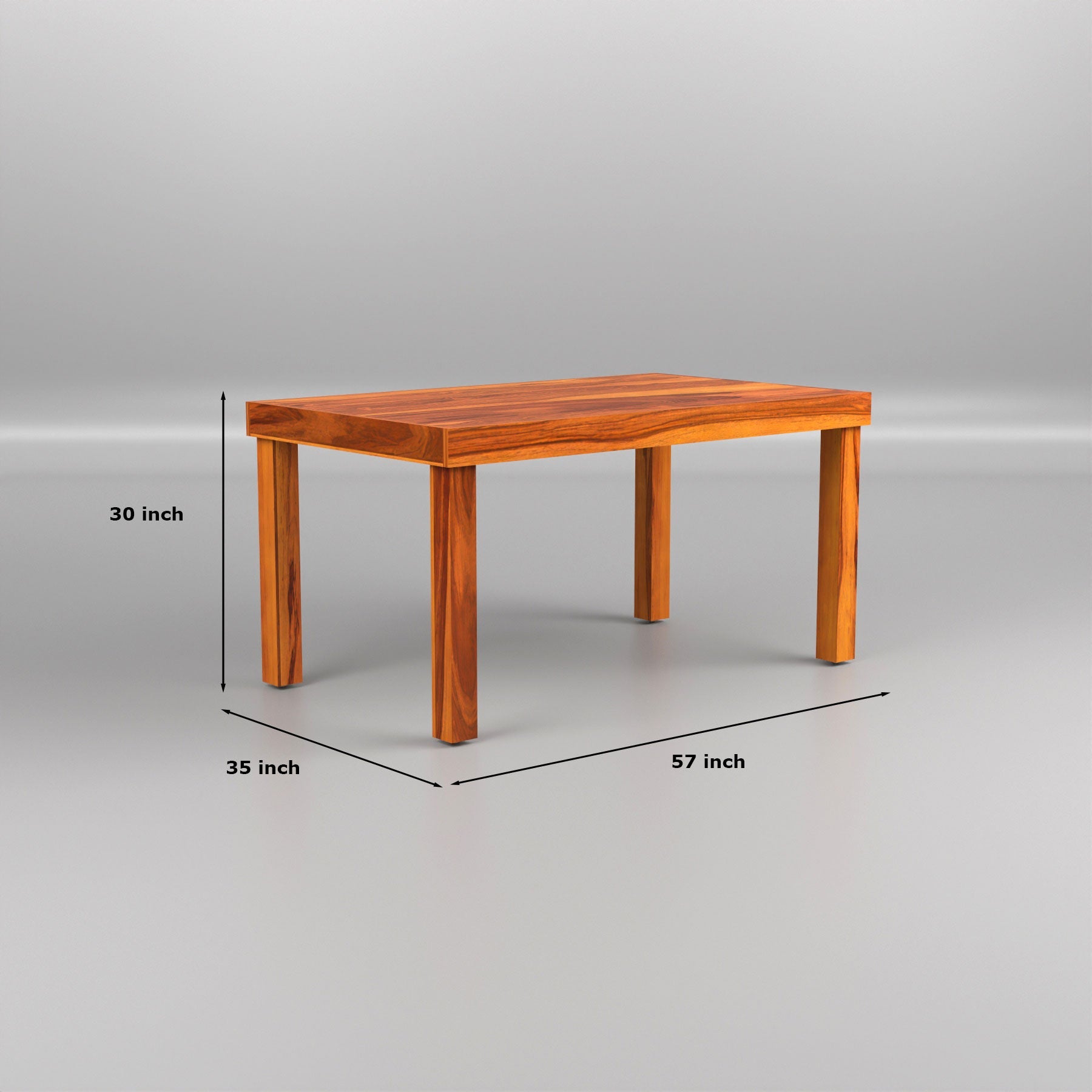 Uldaris Sheesham Wood Dining Set 6 Seater (Honey Finish)