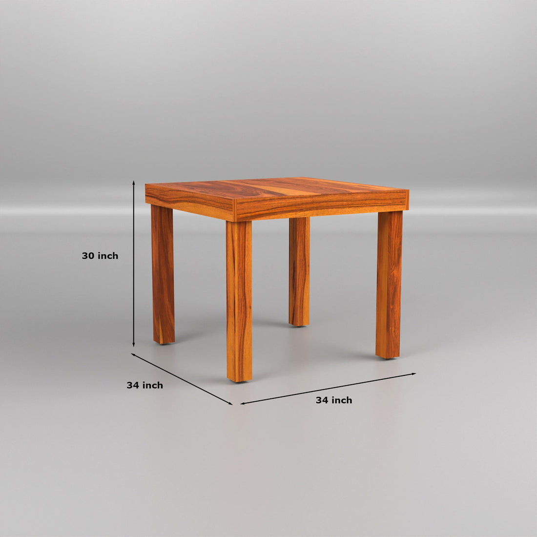 Uldaris Sheesham Wood Dining Set 4 Seater (Honey Finish)