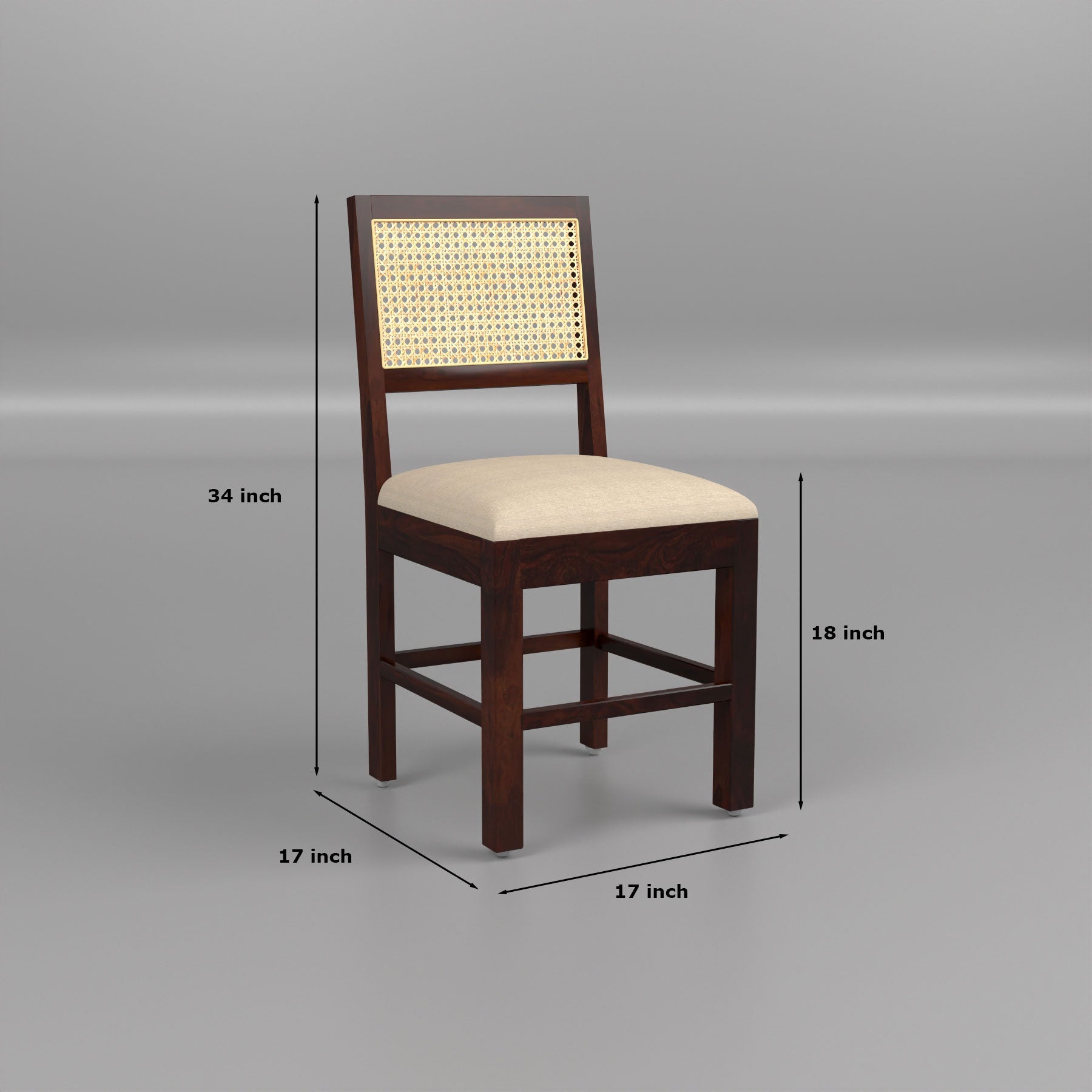 Uldaris Sheesham Wood Dining Set 4 Seater (Walnut Finish)