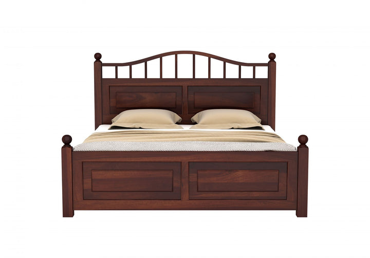 Craft D Art Sheesham Wood Queen Size Bed Without Storage (Walnut Finish)