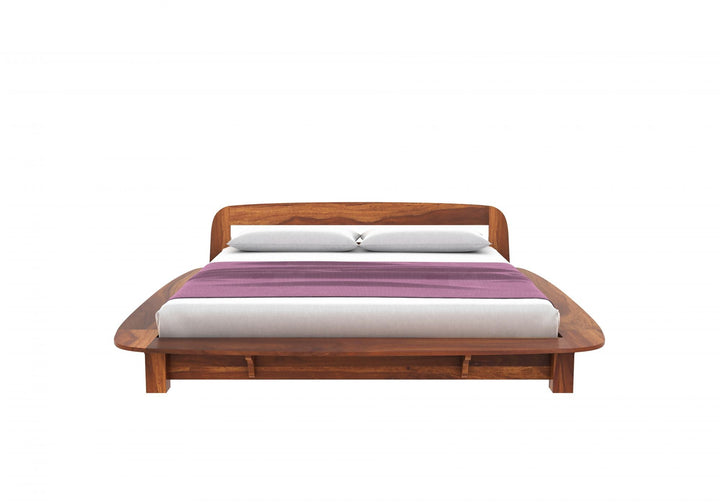 Craft D Art Sheesham Wood Queen Size Bed Without Storage (Honey Finish)