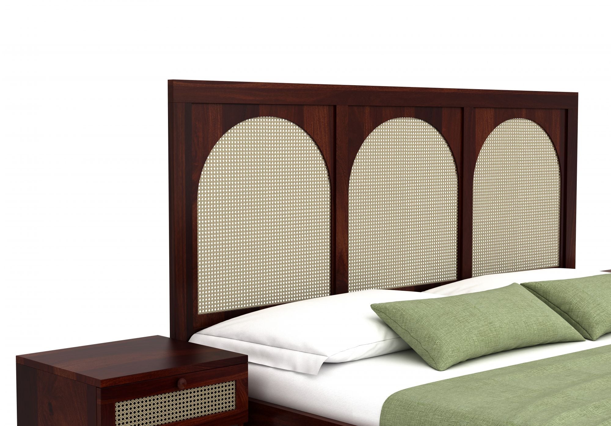 Craft D Art Sheesham Wood King Size Bed Without Storage (Walnut Finish)