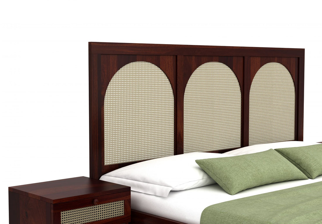 Craft D Art Sheesham Wood King Size Bed Without Storage (Walnut Finish)