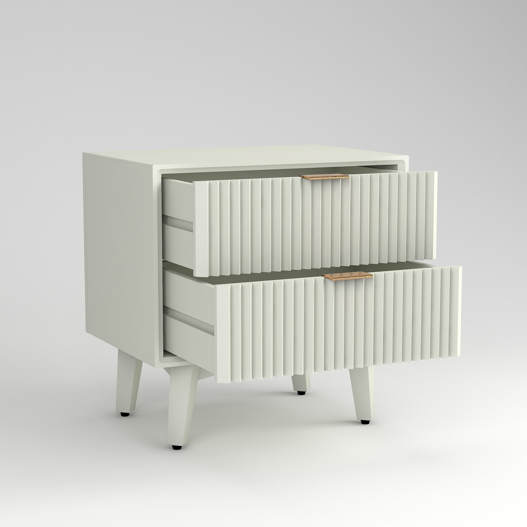 Craft D Art HDMR Premium Wood Bedside Table (White)